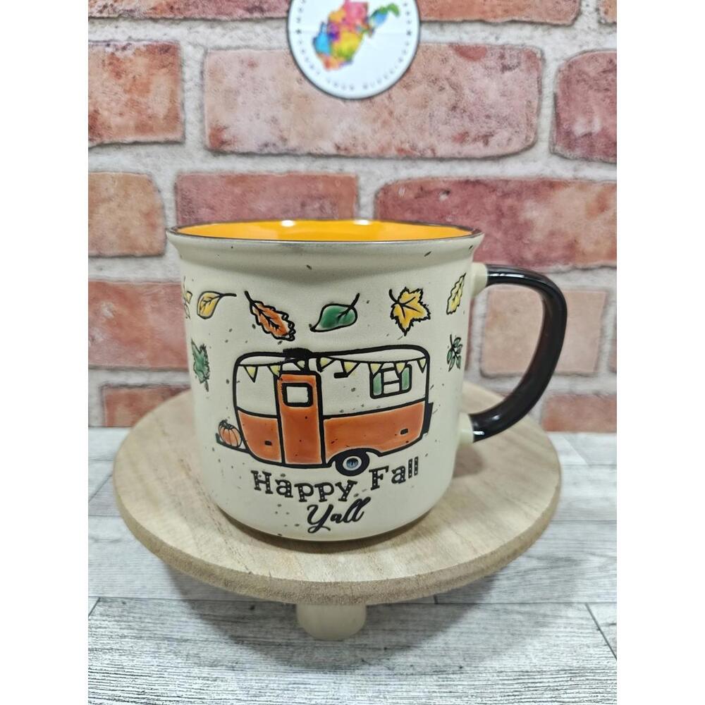 2021 Spectrum Designz Happy Fall Yall 18 oz Mug Floral Embossed NWT